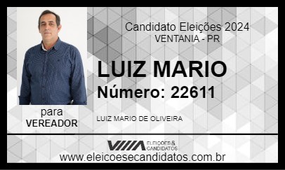 Candidato LUIZ MARIO 2024 - VENTANIA - Eleições