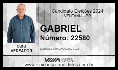 Candidato GABRIEL 2024 - VENTANIA - Eleições