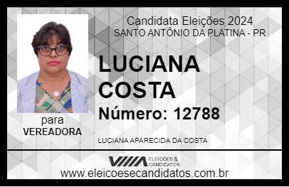 Candidato LUCIANA COSTA 2024 - SANTO ANTÔNIO DA PLATINA - Eleições