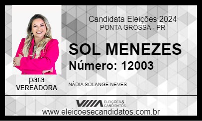 Candidato SOL MENEZES 2024 - PONTA GROSSA - Eleições