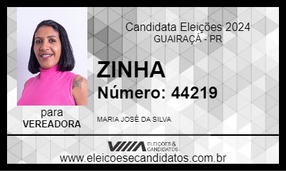 Candidato ZINHA 2024 - GUAIRAÇÁ - Eleições