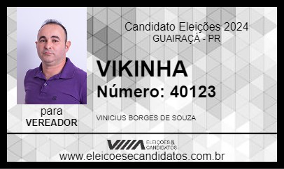 Candidato VIKINHA 2024 - GUAIRAÇÁ - Eleições