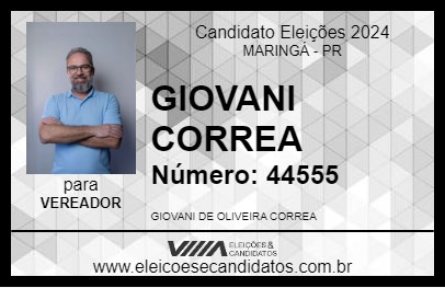 Candidato GIOVANI CORREA 2024 - MARINGÁ - Eleições