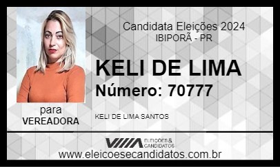 Candidato KELI DE LIMA 2024 - IBIPORÃ - Eleições