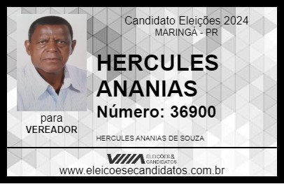 Candidato HERCULES ANANIAS 2024 - MARINGÁ - Eleições