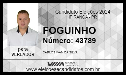 Candidato FOGUINHO 2024 - IPIRANGA - Eleições