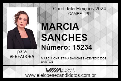 Candidato MARCIA SANCHES 2024 - CAMBÉ - Eleições