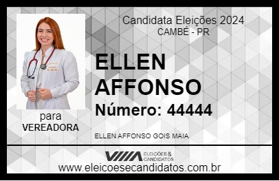 Candidato ELLEN AFFONSO 2024 - CAMBÉ - Eleições