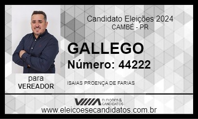 Candidato GALLEGO 2024 - CAMBÉ - Eleições