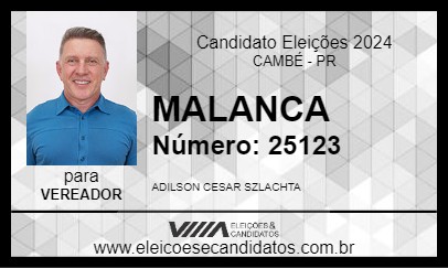 Candidato MALANCA 2024 - CAMBÉ - Eleições