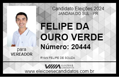 Candidato FELIPE DA OURO VERDE 2024 - JANDAIA DO SUL - Eleições