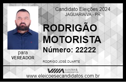 Candidato RODRIGÃO MOTORISTA 2024 - JAGUARIAÍVA - Eleições