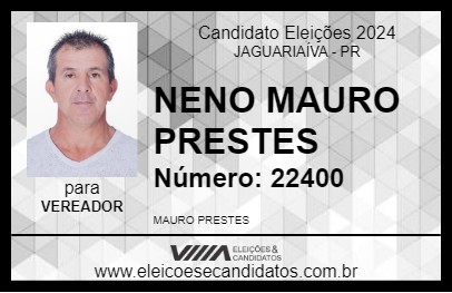 Candidato NENO MAURO PRESTES 2024 - JAGUARIAÍVA - Eleições