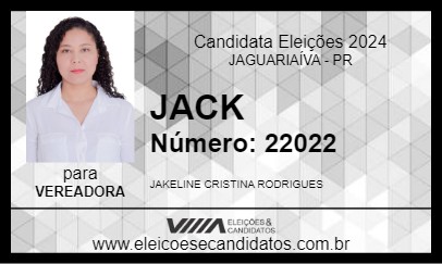 Candidato JACK 2024 - JAGUARIAÍVA - Eleições