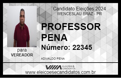 Candidato PROFESSOR PENA 2024 - WENCESLAU BRAZ - Eleições