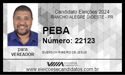 Candidato PEBA 2024 - RANCHO ALEGRE D\OESTE - Eleições