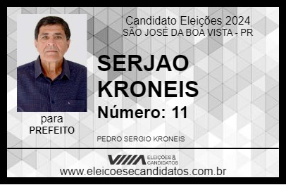 Candidato SERJAO KRONEIS 2024 - SÃO JOSÉ DA BOA VISTA - Eleições