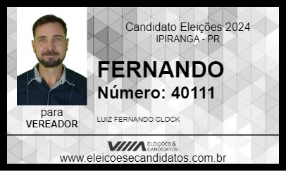 Candidato FERNANDO 2024 - IPIRANGA - Eleições