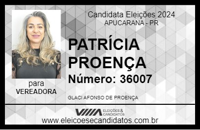 Candidato PATRÍCIA PROENÇA 2024 - APUCARANA - Eleições