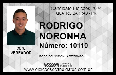 Candidato RODRIGO NORONHA 2024 - QUATRO BARRAS - Eleições