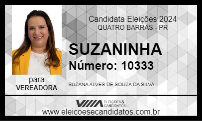 Candidato SUZANINHA 2024 - QUATRO BARRAS - Eleições