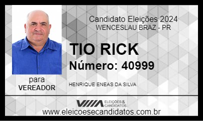 Candidato TIO RICK 2024 - WENCESLAU BRAZ - Eleições