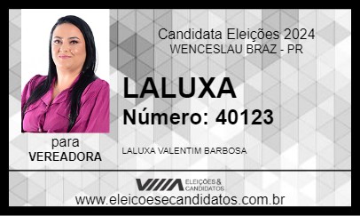 Candidato LALUXA 2024 - WENCESLAU BRAZ - Eleições