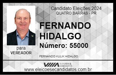 Candidato FERNANDO HIDALGO 2024 - QUATRO BARRAS - Eleições