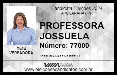 Candidato PROFESSORA JOSSUELA 2024 - APUCARANA - Eleições