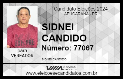 Candidato SIDNEI CANDIDO 2024 - APUCARANA - Eleições