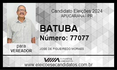 Candidato BATUBA 2024 - APUCARANA - Eleições