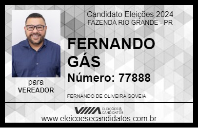 Candidato FERNANDO GÁS 2024 - FAZENDA RIO GRANDE - Eleições