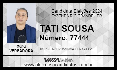 Candidato TATI SOUSA 2024 - FAZENDA RIO GRANDE - Eleições