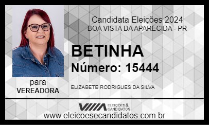 Candidato BETINHA 2024 - BOA VISTA DA APARECIDA - Eleições