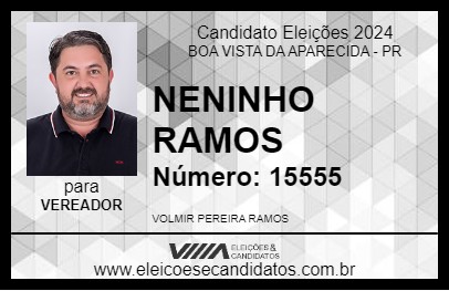 Candidato NENINHO RAMOS 2024 - BOA VISTA DA APARECIDA - Eleições