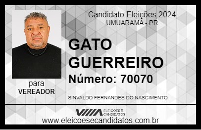 Candidato GATO GUERREIRO 2024 - UMUARAMA - Eleições