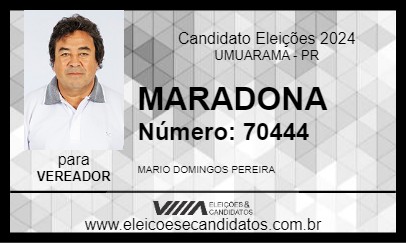 Candidato MARADONA 2024 - UMUARAMA - Eleições