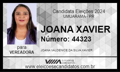 Candidato JOANA XAVIER 2024 - UMUARAMA - Eleições