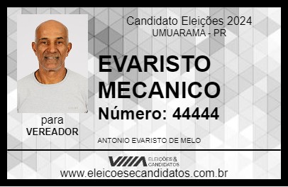 Candidato EVARISTO MECANICO 2024 - UMUARAMA - Eleições