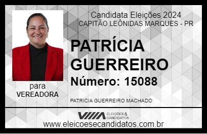 Candidato PATRÍCIA GUERREIRO 2024 - CAPITÃO LEÔNIDAS MARQUES - Eleições