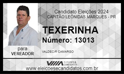 Candidato TEXERINHA 2024 - CAPITÃO LEÔNIDAS MARQUES - Eleições