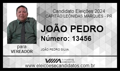 Candidato JOÃO PEDRO 2024 - CAPITÃO LEÔNIDAS MARQUES - Eleições