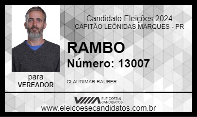 Candidato RAMBO 2024 - CAPITÃO LEÔNIDAS MARQUES - Eleições