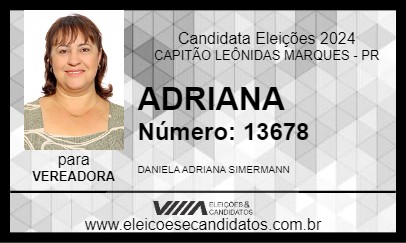 Candidato ADRIANA 2024 - CAPITÃO LEÔNIDAS MARQUES - Eleições