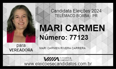 Candidato MARI CARMEN 2024 - TELÊMACO BORBA - Eleições