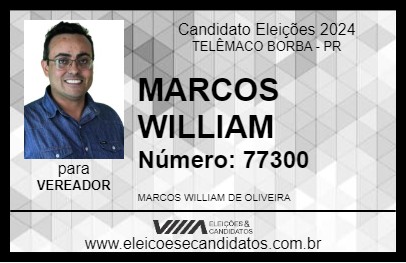 Candidato MARCOS WILLIAM 2024 - TELÊMACO BORBA - Eleições