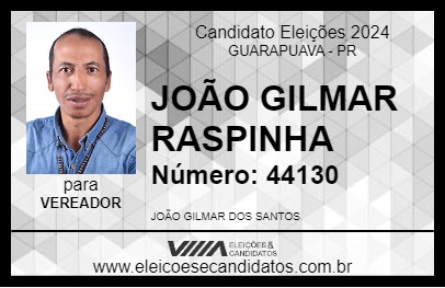 Candidato JOÃO GILMAR RASPINHA 2024 - GUARAPUAVA - Eleições