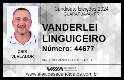 Candidato VANDERLEI LINGUICEIRO 2024 - GUARAPUAVA - Eleições