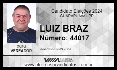 Candidato LUIZ BRAZ 2024 - GUARAPUAVA - Eleições