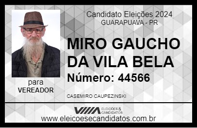 Candidato MIRO GAUCHO DA VILA BELA 2024 - GUARAPUAVA - Eleições